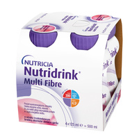 NUTRIDRINK MULTI FIBRE o smaku truskawkowym 4 sztuki x 125 ml