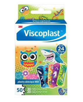 VISCOPLAST Zestaw Plastrów dziecięcych Mix 2rozmiarów, 50 sztuk