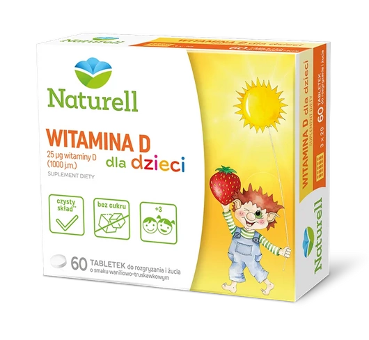 NATURELL Witamina D dla dzieci, 60 tabletek 