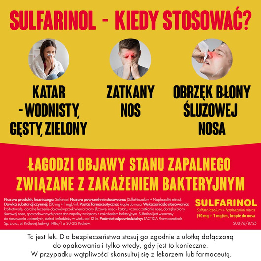 Sulfarinol Krople do nosa, 20 ml