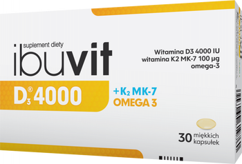 Ibuvit D3 4000 + K2 MK-7 Omega 3, 30 kapsułek