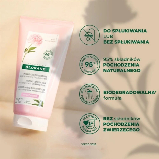 KLORANE Odżywka z Organiczną Piwonią, 150ml