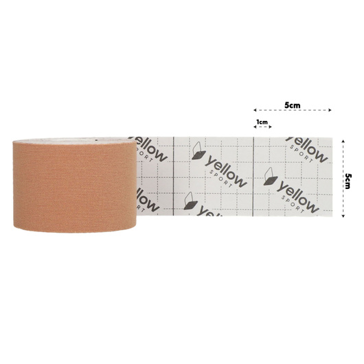 yellowTAPE Taśma do kinesiotapingu beżowa, 5 cm x 5 m