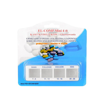 EL-Comp Kasetka do leków mini 4 pory dnia