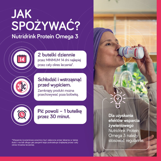 Nutridrink Protein Omega 3 o smaku mango-brzoskwinia, 4x125 ml