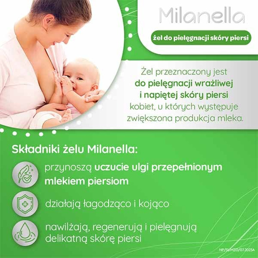 Milanella Żel do pielęgnacji skóry piersidla kobiet karmiących, 75ml