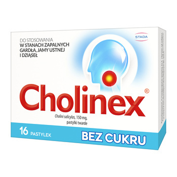 CHOLINEX BEZ CUKRU x 16 pastylek do ssania