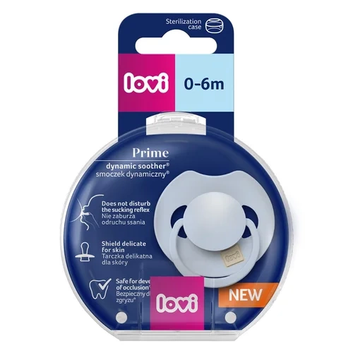 Lovi Prime 0–6m Baby Blue Dynamiczny smoczek silikonowy, 1 sztuka