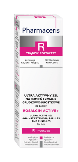 PHARMACERIS R ROSALGIN ACTIVE+ Ultra aktywny żel na rumień i zmiany grudkowo-krostkowe do twarzy 30ml