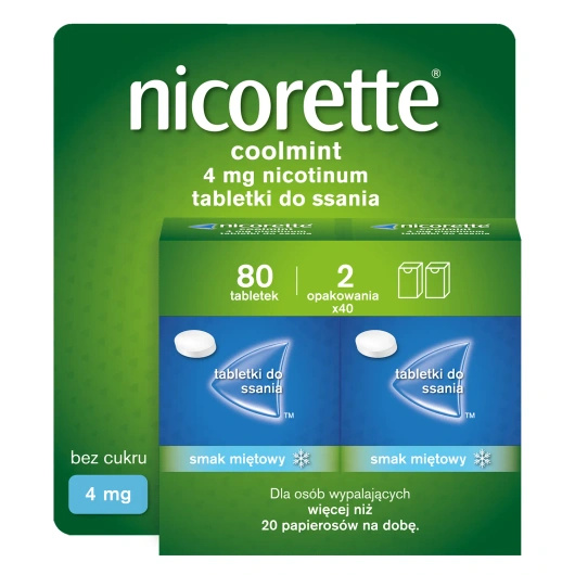 Nicorette Coolmint 4 mg, 80 tabletek do ssania