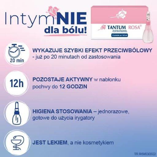 TANTUM ROSA roztwór dopochwowy 140 ml / 5 butelek