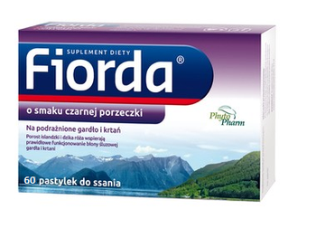 FIORDA o smaku czarnej porzeczki, 60 pastylek do ssania