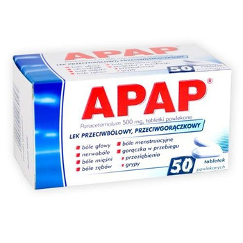 APAP 500 mg, 50 tabletek powlekanych