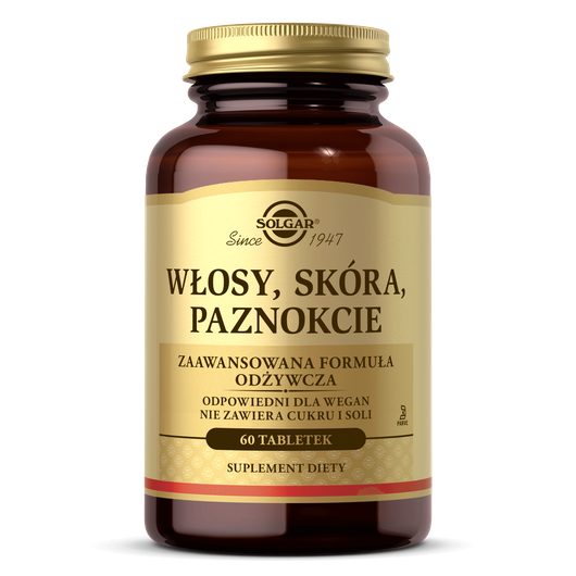 SOLGAR Włosy, Skóra, Paznokcie, 60 tabletek