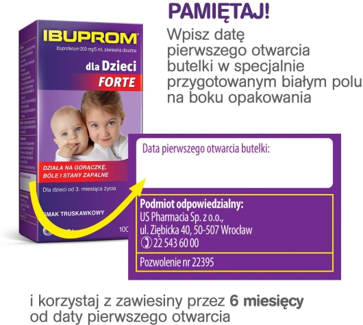 IBUPROM DLA DZIECI FORTE zawiesina doustna 100 ml 