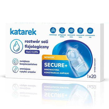 KATAREK Secure+ Sól fizjologiczna, 20 ampułek po 5ml