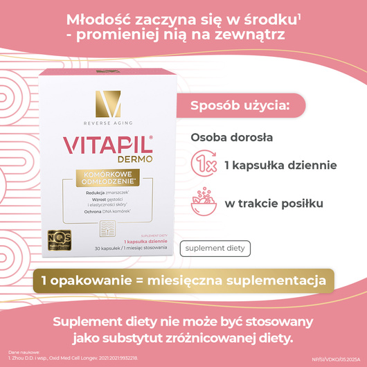 VITAPIL® DERMO Komórkowe odmłodzenie, 30 kapsułek 