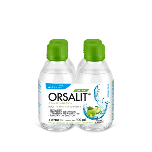 Orsalit Drink smak jabłkowy płyn doustny 4x200ml