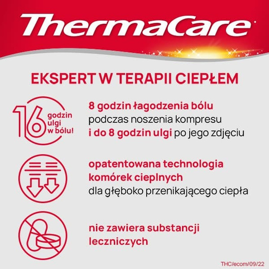 ThermaCare Kompresy rozgrzewające na dolne okolice pleców i stawy biodrowe 4 sztuki