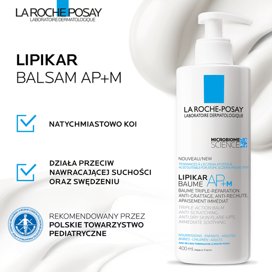 LA ROCHE-POSAY LIPIKAR BAUME AP+M Balsam regenerujący, 400 ml