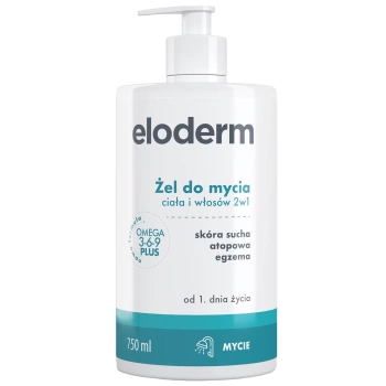 Eloderm Żel do mycia ciała i włosów 2w1 od 1. dnia życia, 750 ml