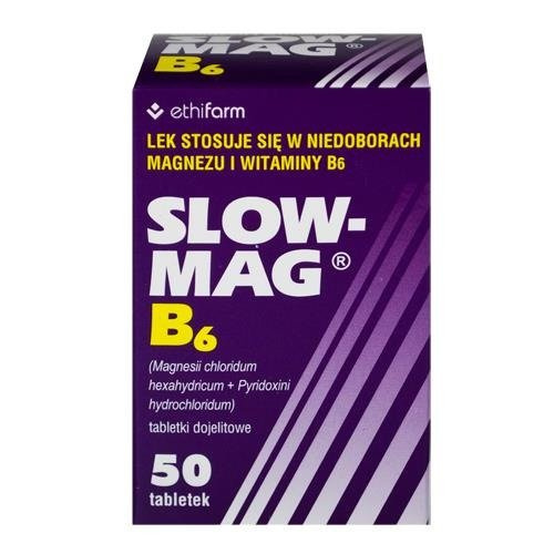 SLOW-MAG B6, 50 tabletek dojelitowych