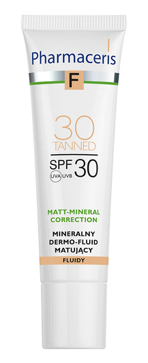 PHARMACERIS F MATT-MINERAL-CORRECTION Mineralny dermo-fluid matujący SPF 30 TANNED 30, 30 ml