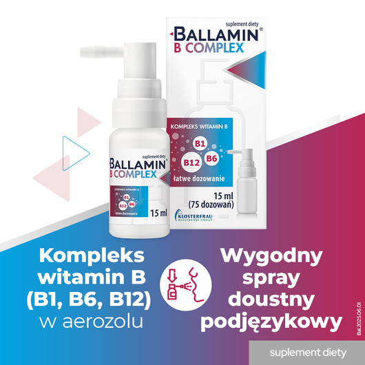Ballamin B Complex Witamina B1, B6, B12, 15 ml