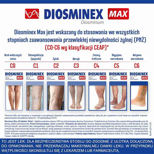 Diosminex MAX 1000 mg, 30 tabletek