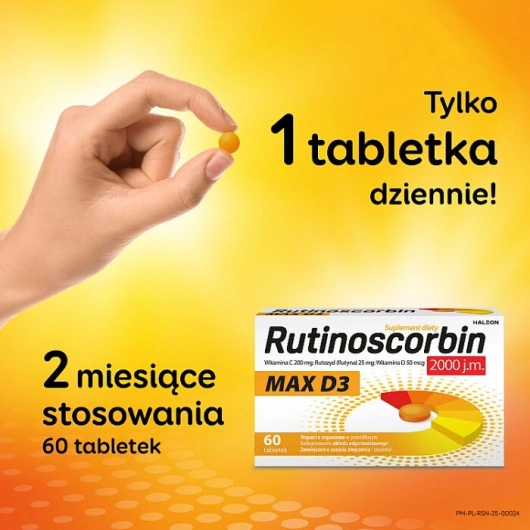 Rutinoscorbin Max D3 2000 j.m., 60 tabletek