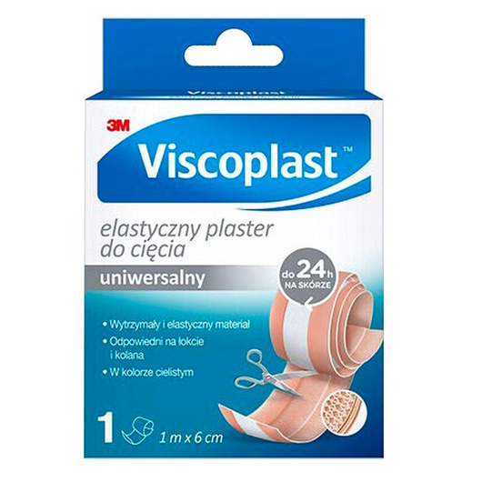 Viscoplast Elastyczny, plaster do cięcia 6 cm x 1 m, 1 sztuka