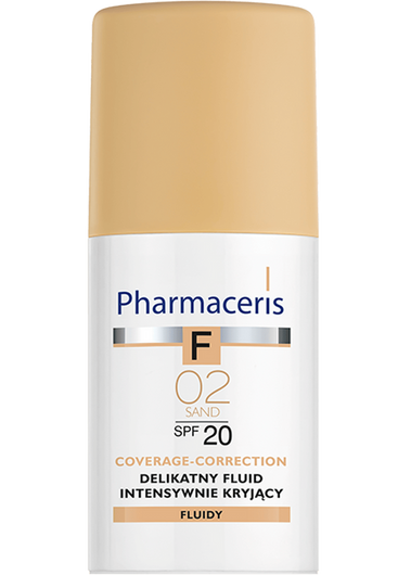 Pharmaceris F Coverage-Correction 02 Sand Delikatny fluid intensywnie kryjący SPF 20, 30 ml