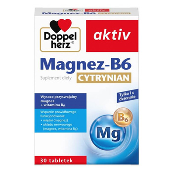 DOPPELHERZ AKTIV Magnez - B6 Cytrynian, 30 tabletek