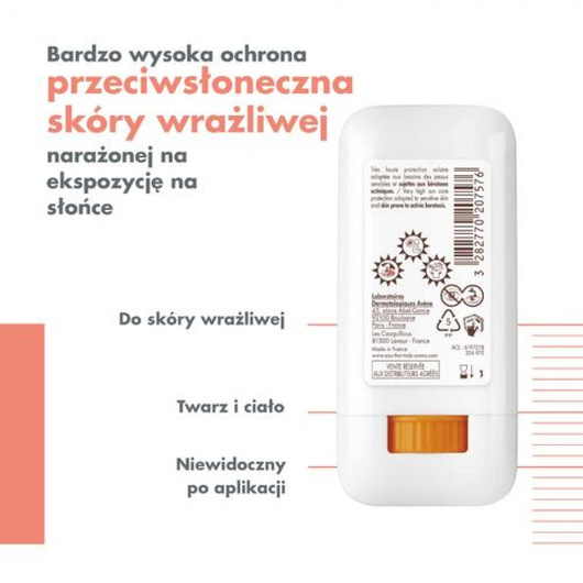 AVENE SUN Sztyft Ochronny SPF 50+, 20g