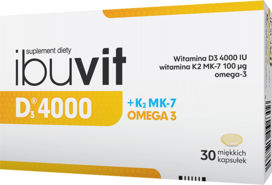 Ibuvit D3 4000 + K2 MK-7 Omega 3, 30 kapsułek