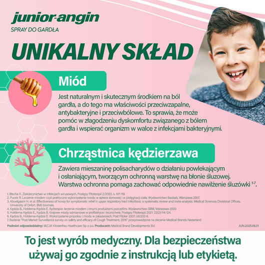 Junior-Angin Spray do gardła, 20 ml