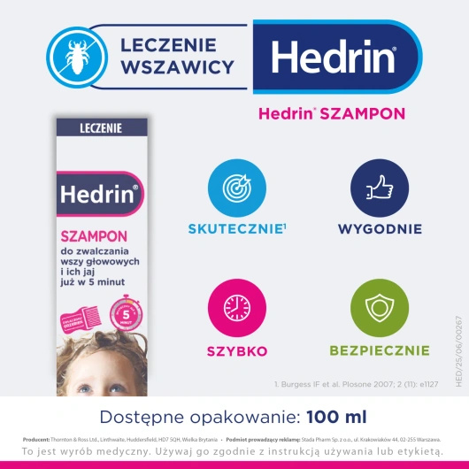 Hedrin Szampon na wszy, 100 ml