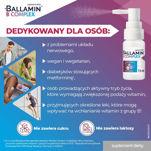 Ballamin B Complex Witamina B1, B6, B12, 15 ml