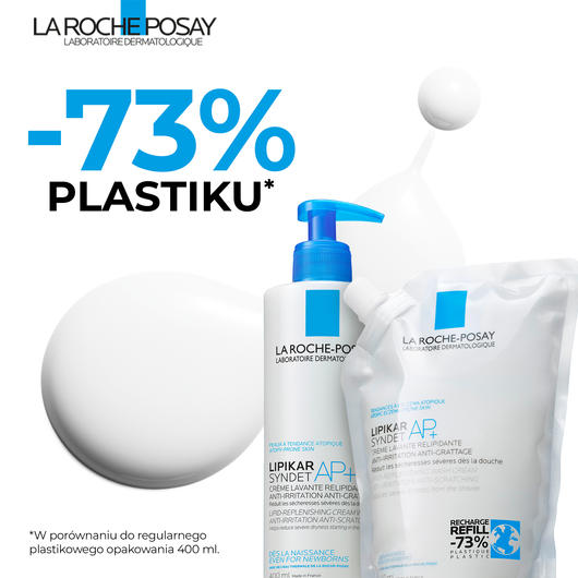 LA ROCHE-POSAY Lipikar Syndet AP+ Ultradelikatny krem myjący do ciała, opakowanie uzupełniające Refill - 400ml