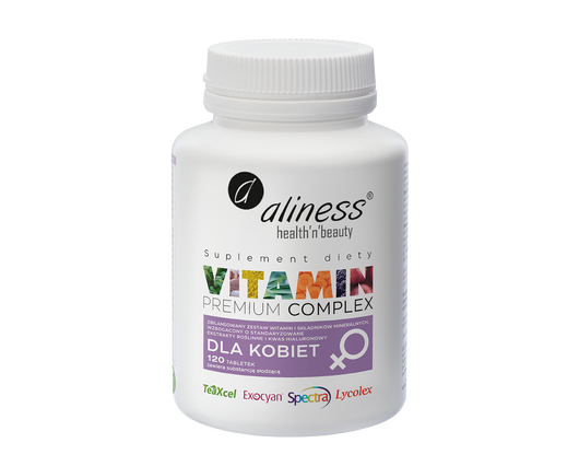 Aliness Vitamin Premium Complex dla kobiet, 120 kapsułek