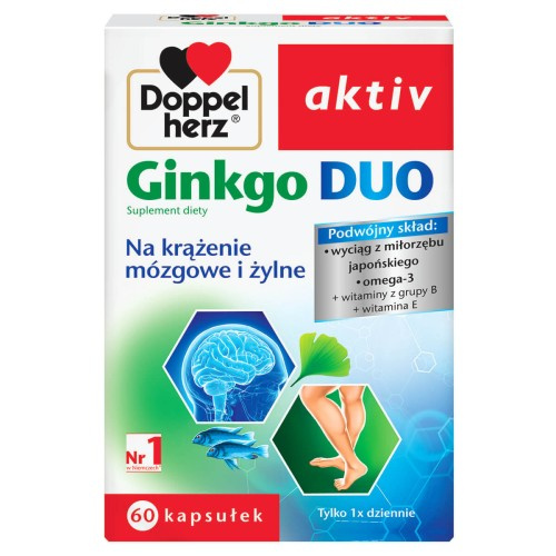 DOPPELHERZ AKTIV Ginkgo Duo, 60 kapsułek 