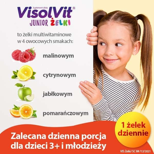 VISOLVIT Junior żelki, witaminy i minerały dla dzieci po 3 r.ż. x 50 owocowych żelków