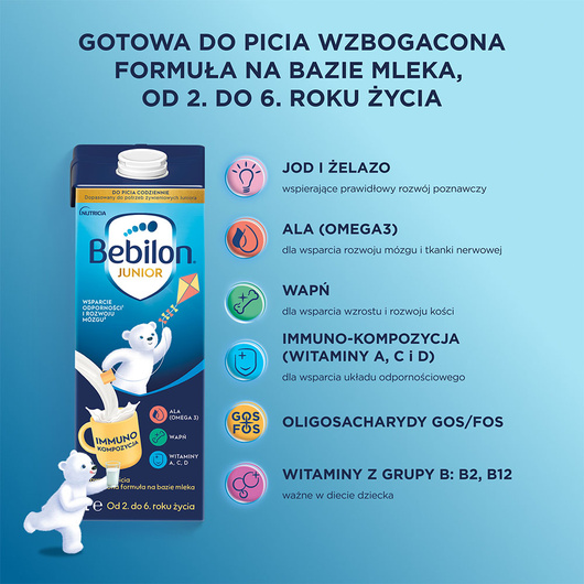 Bebilon Junior do picia Wzbogacona formuła mleczna 2-6 lat, 200 ml