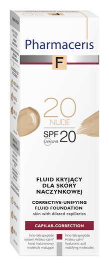 PHARMACERIS F Fluid kryjący do cery naczynkowej SPF20 - nude 30 ml