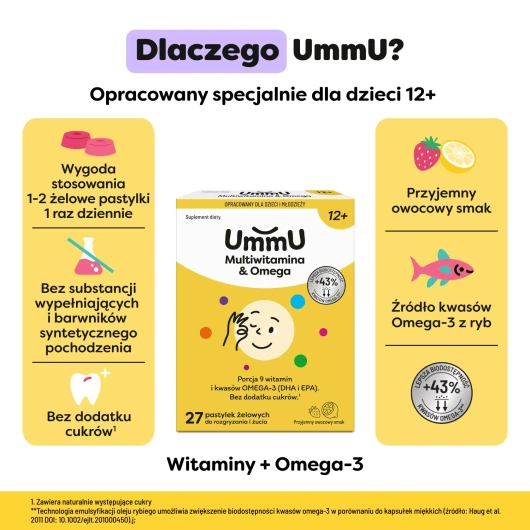 UmmU Multiwitamina&Omega 12+, 27 pastylek