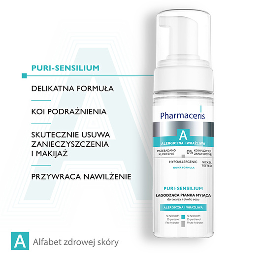 Pharmaceris A Puri-Sensilium Łagodząca pianka myjąca do twarzy i okolic oczu, 150 ml