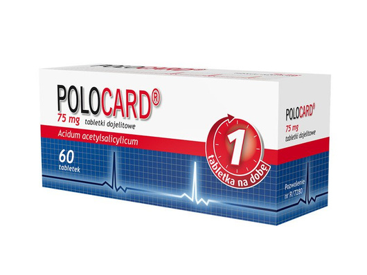 POLOCARD 75 mg x 60 tabletek dojelitowych