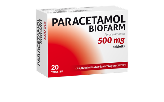 PARACETAMOL Biofarm 500mg, 20 tabletek