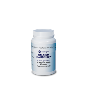 Calcium gluconicum Farmapol, 50 tabletek
