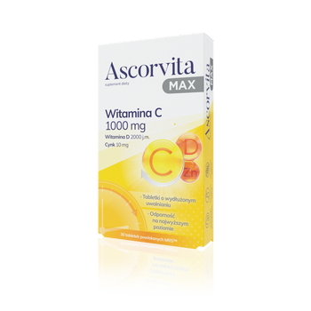 Ascorvita MAX 1000mg, 30 tabletek